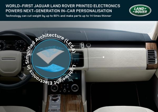 Jaguar Land Rover внедрит в интерьер автомобилей печатную электронику
